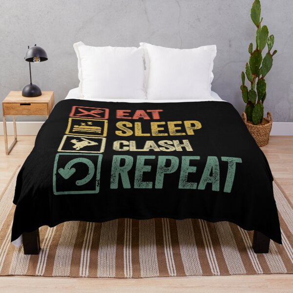 Item preview, Funny eat sleep clash repeat retro vintage designed and sold by HN-ART.
