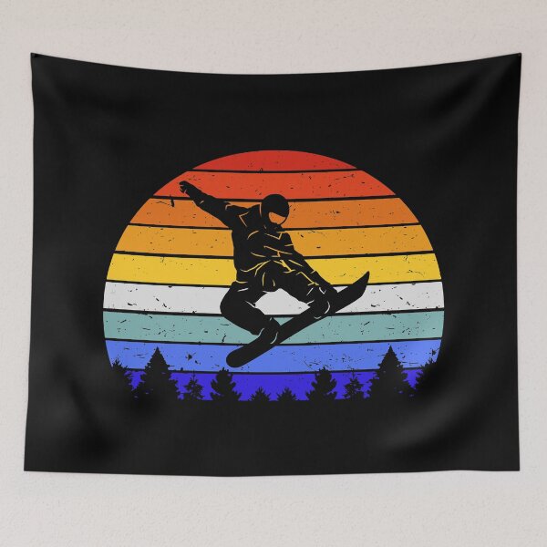 Item preview, Vintage Retro Snowboarder Sunset Snowboard II designed and sold by Lemon Pepper.