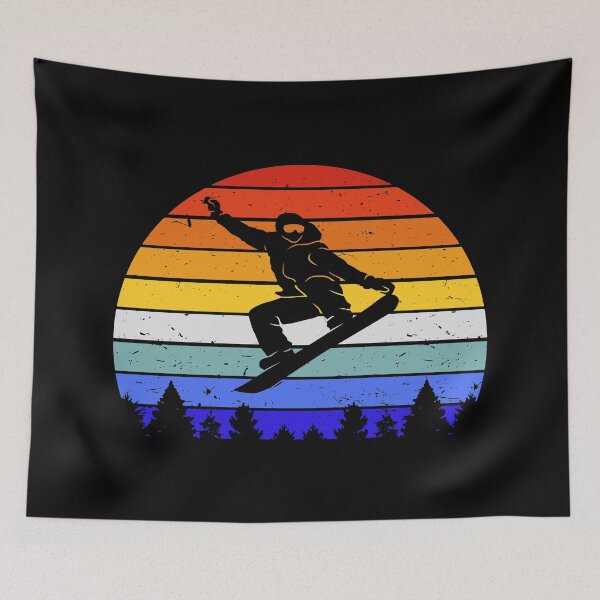 Item preview, Vintage Retro Snowboarder Sunset Snowboard III designed and sold by Lemon Pepper.