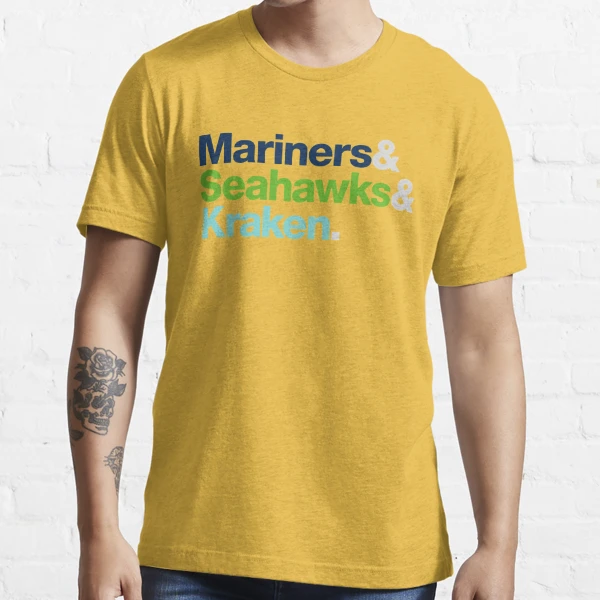 Seattle Mariners Gear For Sports Mens Large Yellow Short Sleeve CrewNeck  T-Shirt