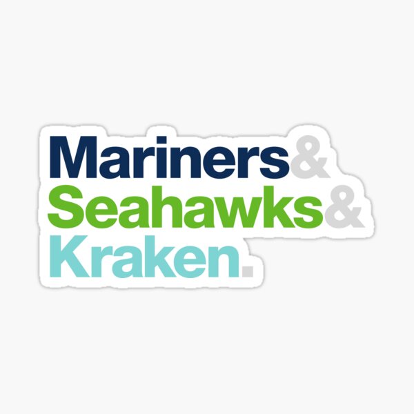 Seattle Local Teams Seahawks Sounders Mariners Kraken Sonics Huskies  Greeting Card