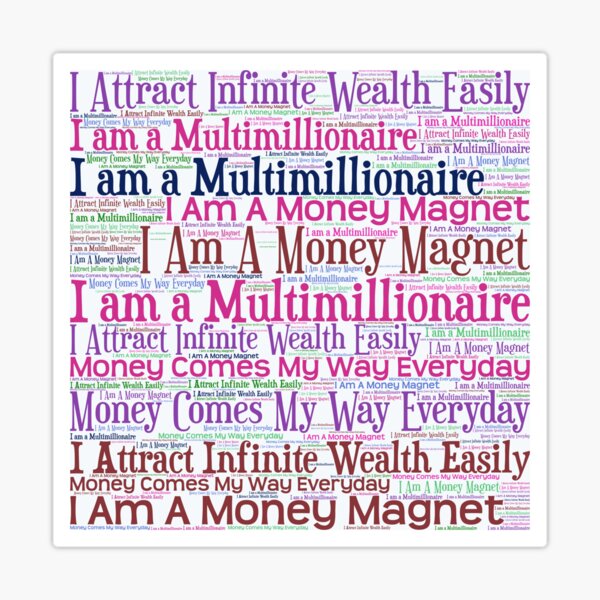 MONEY vision board stickers: € millionaire Sticker for Sale by  AngelikaFree