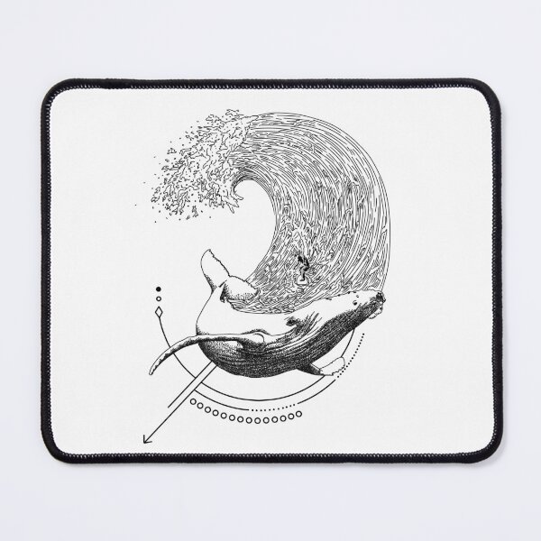 Item preview, surfing with a whale black color designed and sold by Zeartes.