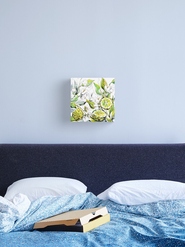 Thumbnail 1 of 3, Canvas Print, Bergamot Fruit and Flowers designed and sold by SarahGoughArt.
