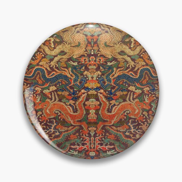 Item preview, CROWDED DRAGONS CHASING FLAMING PEARLS Antique Tapestry designed and sold by BulganLumini.
