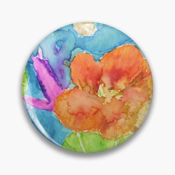 Item preview, Nasturtium and Fuchsia Pounded Watercolour designed and sold by LymphomaLass.