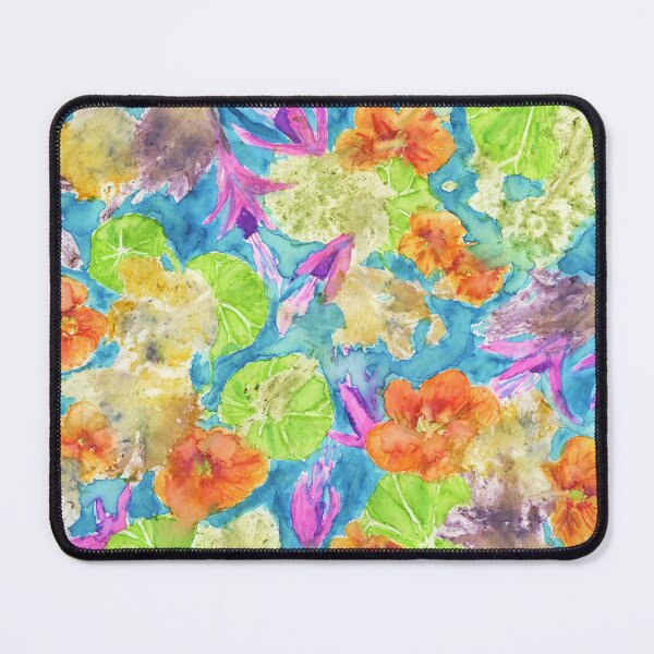 Item preview, Nasturtium and Fuchsia Pounded Watercolour designed and sold by LymphomaLass.