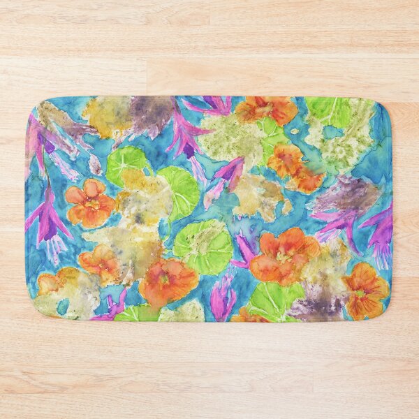 Item preview, Nasturtium and Fuchsia Pounded Watercolour designed and sold by LymphomaLass.