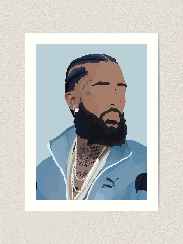 Nipsey Hussle Art Print -   Rapper art, Black art pictures