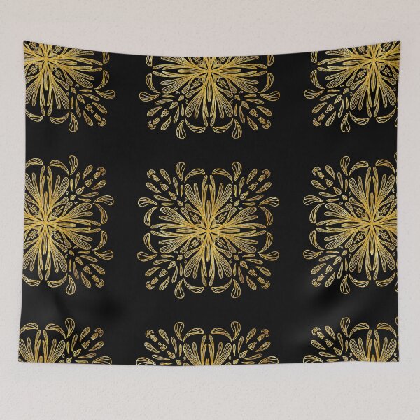Item preview, beautiful gold flowery pattern art  designed and sold by tenkenryujin.