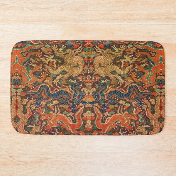 Item preview, CROWDED DRAGONS CHASING FLAMING PEARLS Antique Tapestry designed and sold by BulganLumini.