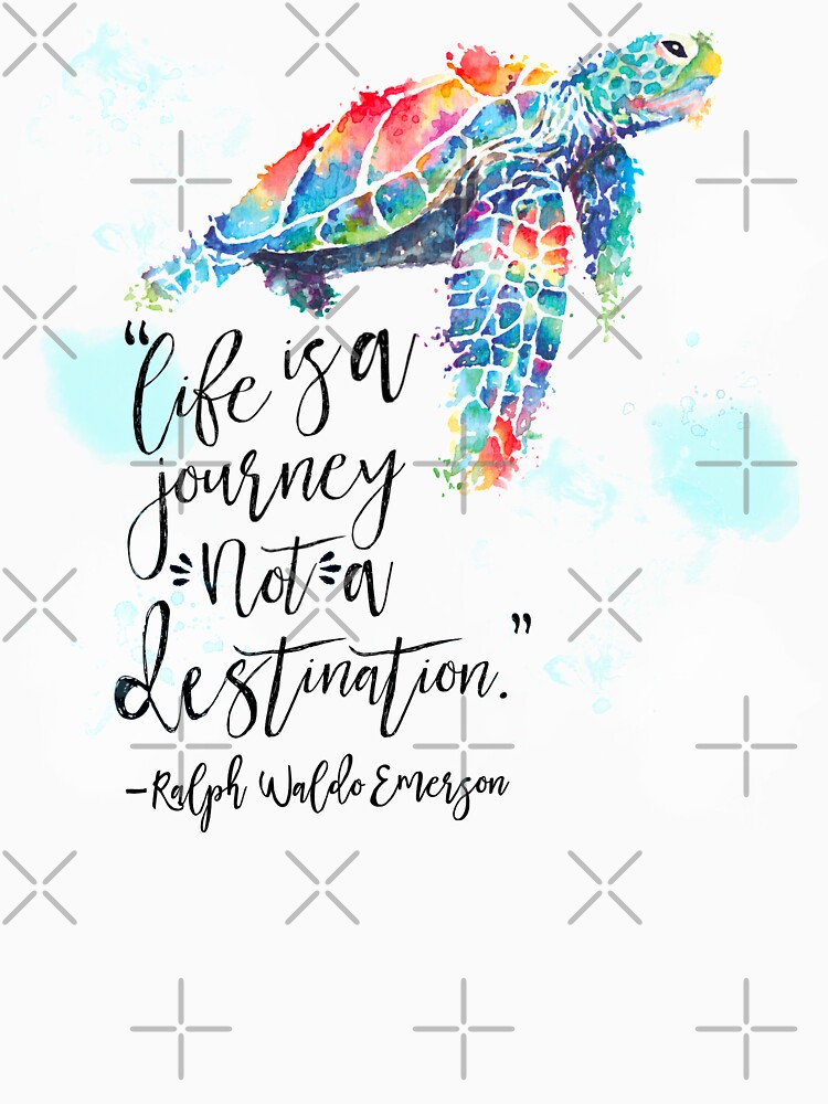 Thumbnail 7 of 7, Classic T-Shirt, Life is a Journey Not a Destination Ralph Waldo Emerson designed and sold by Dollfacedesign.