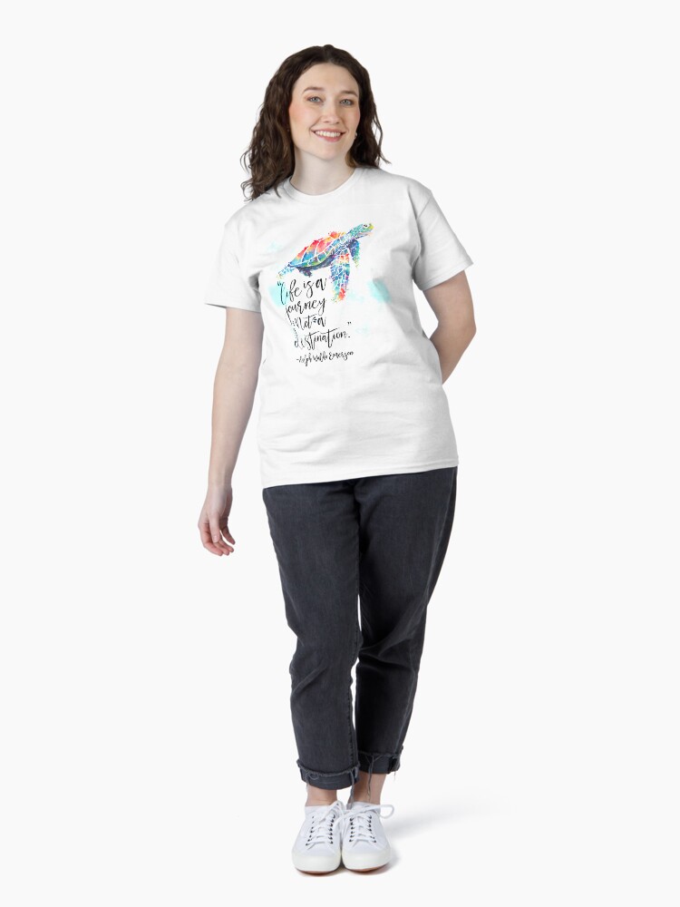 Thumbnail 4 of 7, Classic T-Shirt, Life is a Journey Not a Destination Ralph Waldo Emerson designed and sold by Dollfacedesign.