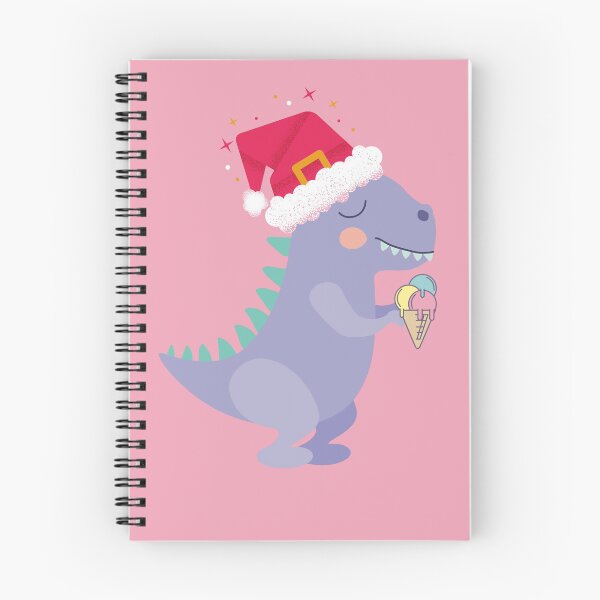 Item preview, Christmas dinosaur with ice cream and hat designed and sold by LukjanovArt.