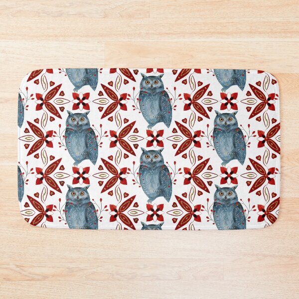 Item preview, Magic Christmas Nordic style owl pattern cottagecore aesthetic designed and sold by PG Illustration.