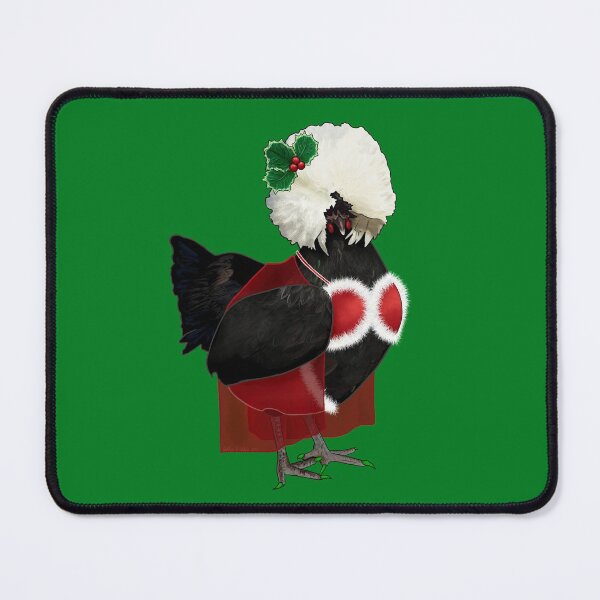 Item preview, Black Polish Hen Wearing A Santa-Baby Christmas Outfit With Mistletoe designed and sold by iamgirl1.