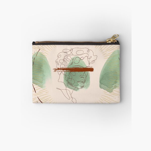 Item preview, aesthetic outline of a person with golden circle and watercolor designed and sold by Tushkae.