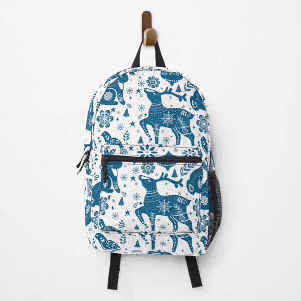 Item preview, Nordic Christmas 2 / Blue Deer & Rabbit on White designed and sold by creativebakergb.