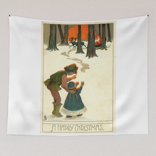 Item preview, Vintage "A Happy Christmas" Postcard (1907) designed and sold by Douglas E. Welch Design and Photography.