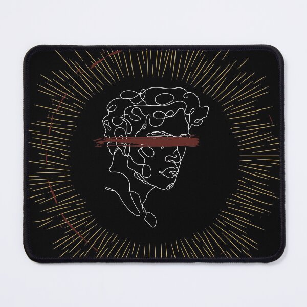 Item preview, aesthetic outline of a person with golden circle dark designed and sold by Tushkae.