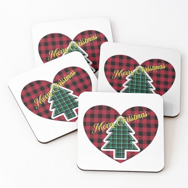 Item preview, Plaid Christmas Tree, Merry Christmas, Plaid Heart Design designed and sold by mamahellfire31.