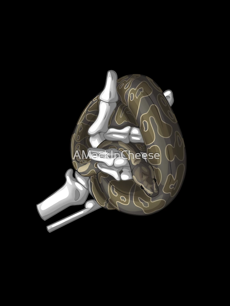 Thumbnail 7 of 7, Oversized T-Shirt, Ball Python In Skeleton Hand Design designed and sold by AMackInCheese.