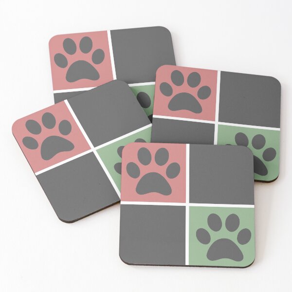 Item preview, Checkered pastel green and red dog paw print pattern | Cute Gifts for dog mom, dog dad, dog lover and dog owner  designed and sold by Violet Treasures.