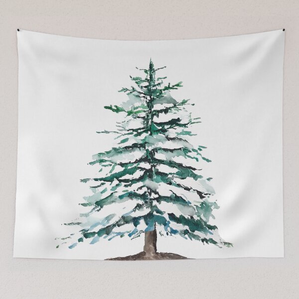 Item preview, hand painted a lone pine tree covering with snow  designed and sold by ColorandColor.