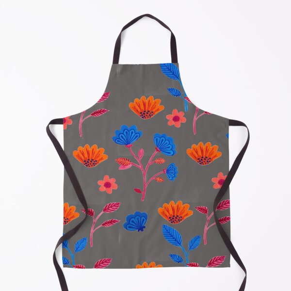 Item preview, Copy of Bue and orange floral gouche printed patttern designed and sold by Stuckinadream.