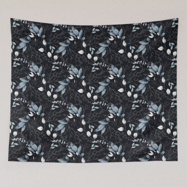 Item preview, Beautiful watercolor winter pattern grey leaves designed and sold by IrinchiDE.