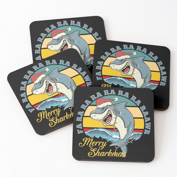 Item preview, Vintage Sunset Funny Santa Shark Christmas Lights Christmas FaRaRa RaRa Xmas designed and sold by PrintNJoy.