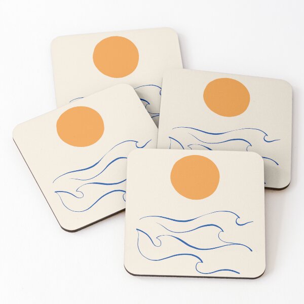 Item preview, Matisse Bird Waves under the Sun - Minimal abstract seascape designed and sold by Dominiquevari.