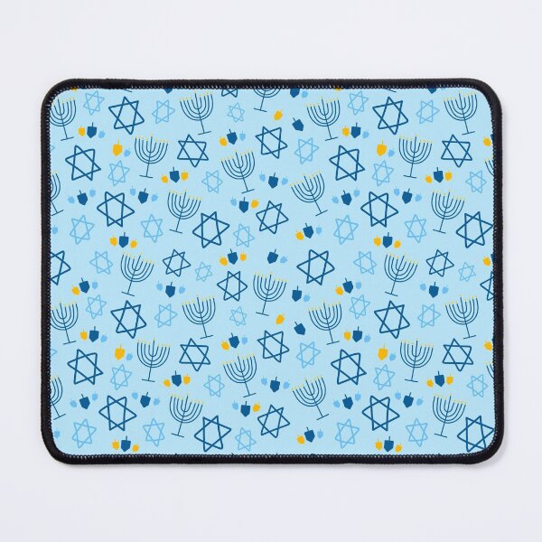 Item preview, Hanukkah Stars, Menorahs, and Dreidels Doodle Pattern on a Light Blue Background, made by EndlessEmporium designed and sold by EndlessEmporium.