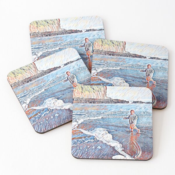 Item preview, Impressionist art work boy on the beach  designed and sold by CristalleLisa.