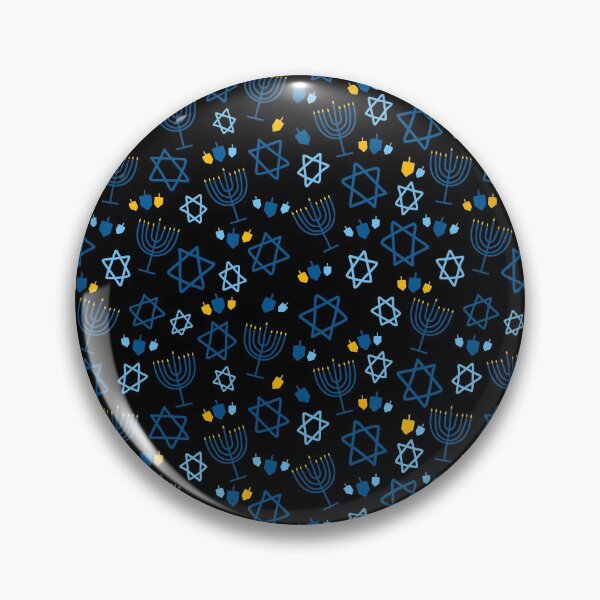 Item preview, Hanukkah Stars, Menorahs, and Dreidels Doodle Pattern on a Black Background, made by EndlessEmporium designed and sold by EndlessEmporium.