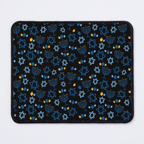 Item preview, Hanukkah Stars, Menorahs, and Dreidels Doodle Pattern on a Black Background, made by EndlessEmporium designed and sold by EndlessEmporium.