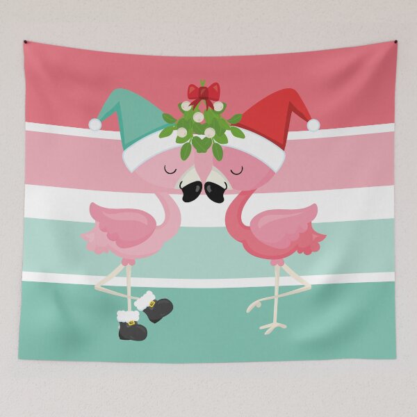 Item preview, Flamingos Under the Mistletoe designed and sold by PirateAvocado.