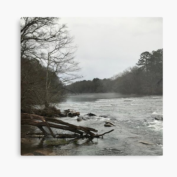 Chattahoochee River picture of collapsed bridge on a sticker, greeting card, and print.  Metal Print