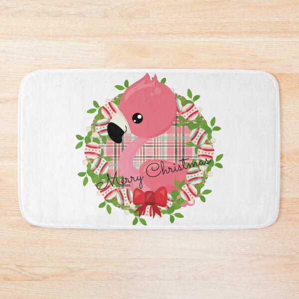 Item preview, Flamingo Wreath Merry Christmas designed and sold by PirateAvocado.