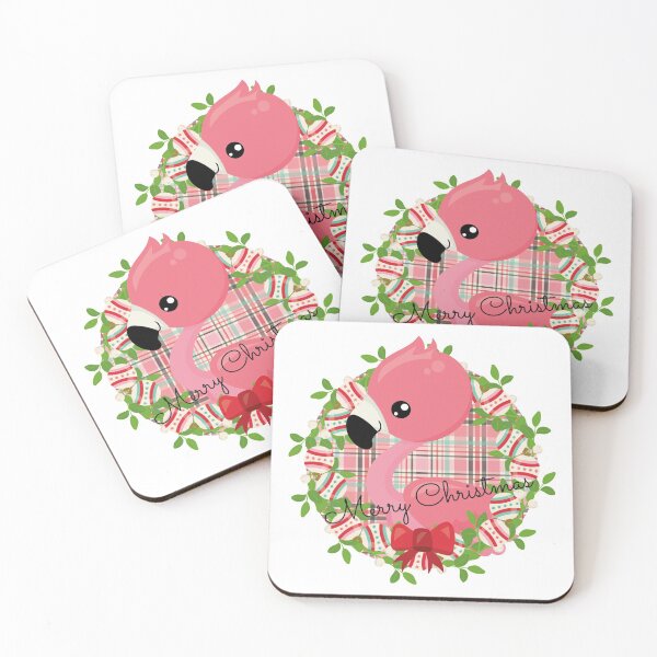 Item preview, Flamingo Wreath Merry Christmas designed and sold by PirateAvocado.