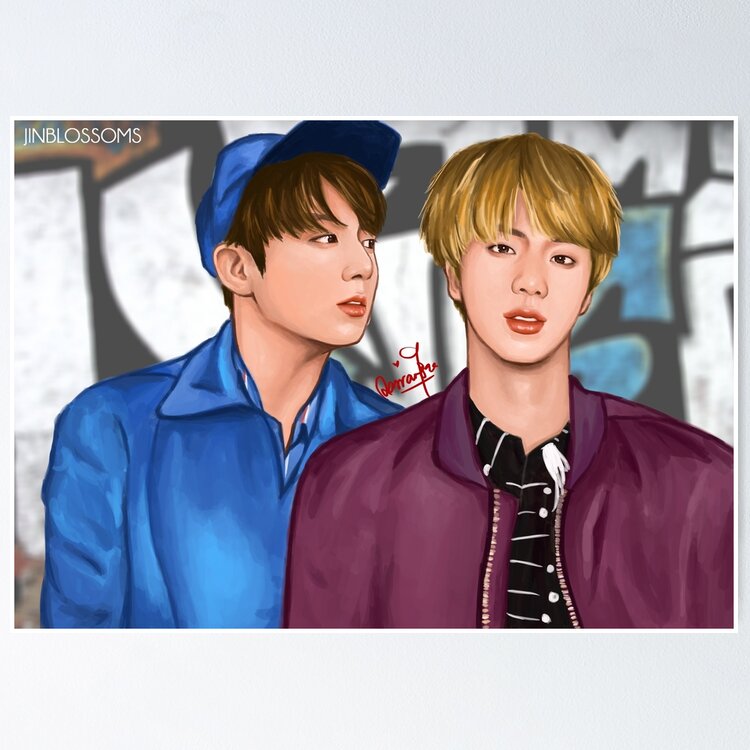 BTS Jin & Jungkook Drawstring Bag for Sale by jinblossoms