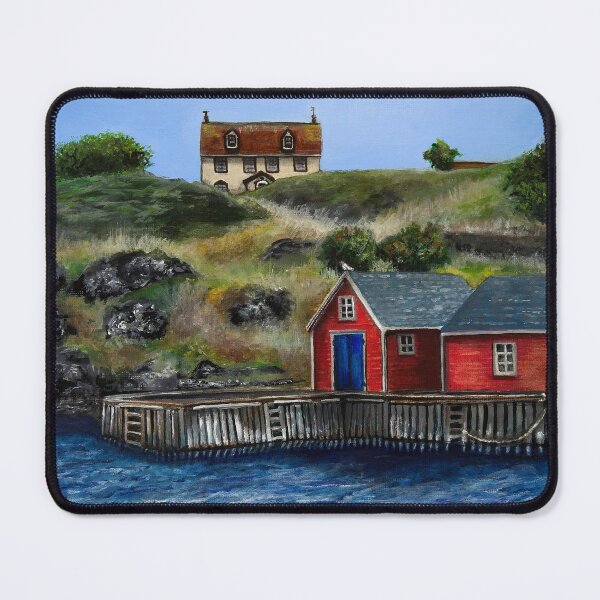 Item preview, Red Boathouses - Acrylic on Paper designed and sold by Pansymade.