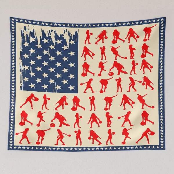 Item preview, Retro Bowling USA Flag designed and sold by AlyssoCharm.