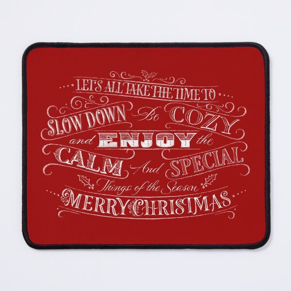 Item preview, Calm + Cozy - Merry Christmas Calligraphy on Red designed and sold by 26-Characters.