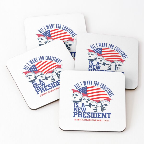 Item preview, All I want for Christmas is a new President (even a dead one) Funny | Sarcastic Political Anti Biden Mount Rushmore Design designed and sold by HROC.