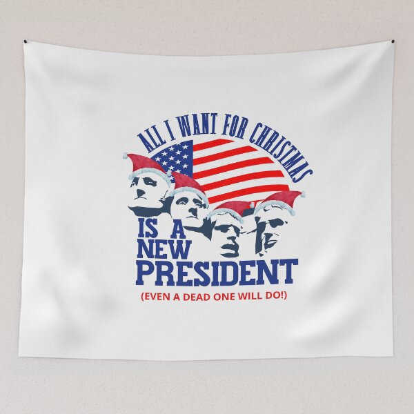 Item preview, All I want for Christmas is a new President (even a dead one) Funny | Sarcastic Political Anti Biden Mount Rushmore Design designed and sold by HROC.