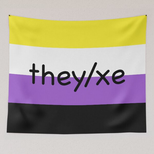 Item preview, they/xe on nonbinary flag designed and sold by emilyrosew1.