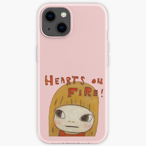 yoshitomo nara coeurs en feu peinture Coque souple iPhone