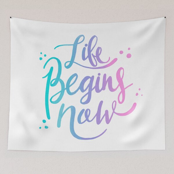 Item preview, Life Begins Now Watercolor Calligraphy  designed and sold by Dollfacedesign.