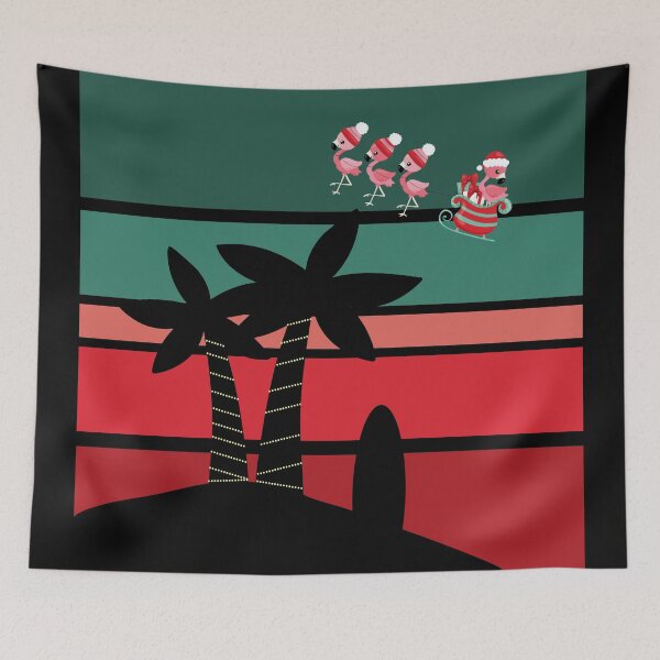 Item preview, Tropical Christmas With Flamingo Santa designed and sold by PirateAvocado.